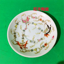 Jingdezhen Cultural Revolution porcelain factory goods porcelain pastel hand-painted melon and butterfly plate appreciation plate Cultural Revolution collection