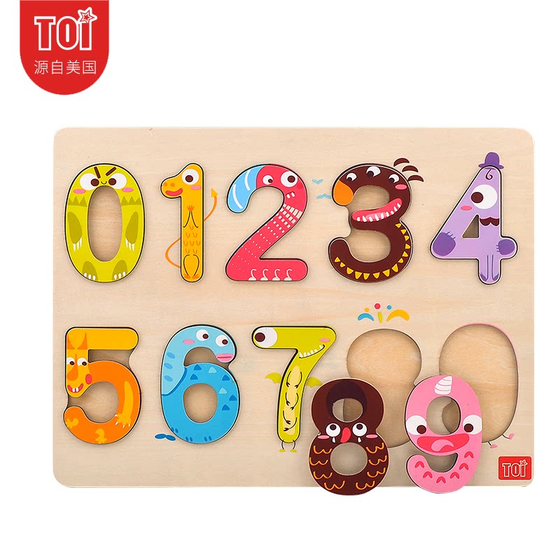 USA TOI Early childhood Digital board Jigsaw Puzzle Building Early Lessons Wisdom development Baby 1-2-year-old Toddler Toy