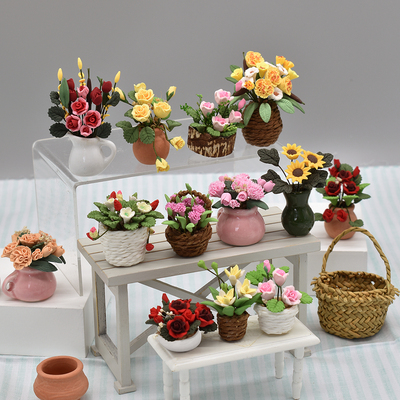 taobao agent Zakka grocery micro -shrinking scene mini decoration pocket model OB11 props plant potted simulation soft pottery