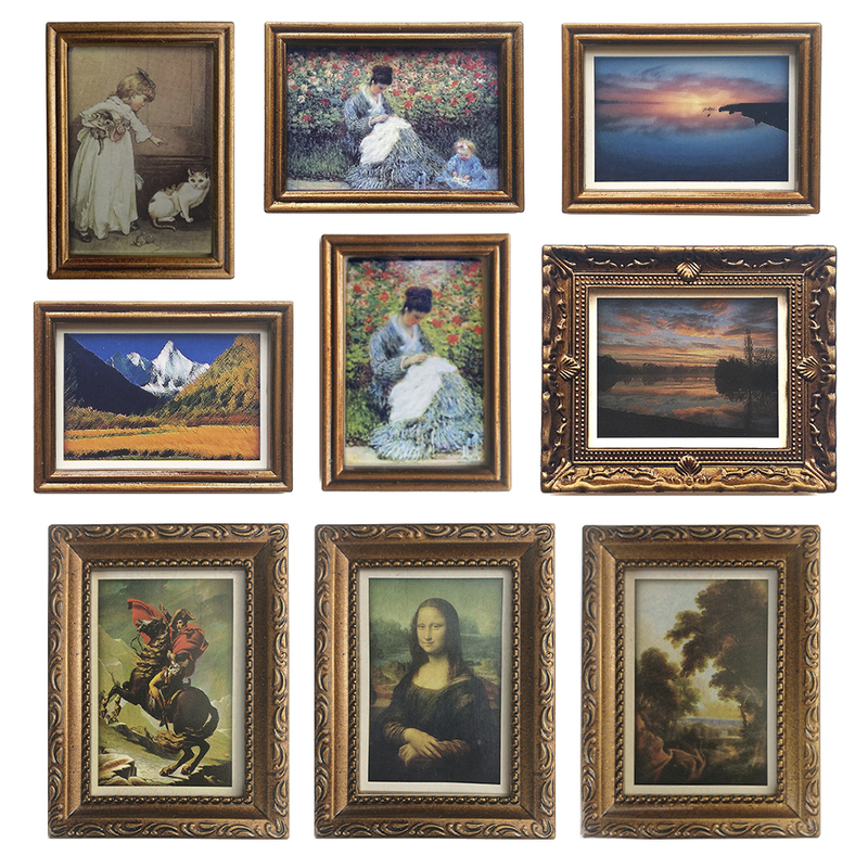 Dollhouse Mini Furniture Miniature Model [Art Mural Oil Painting Frame] 1/12 Bjd Miniature Scene Ob11