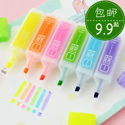 Hobbies cute large capacity candy color hipster fluorescent pen students key marker pen 6261