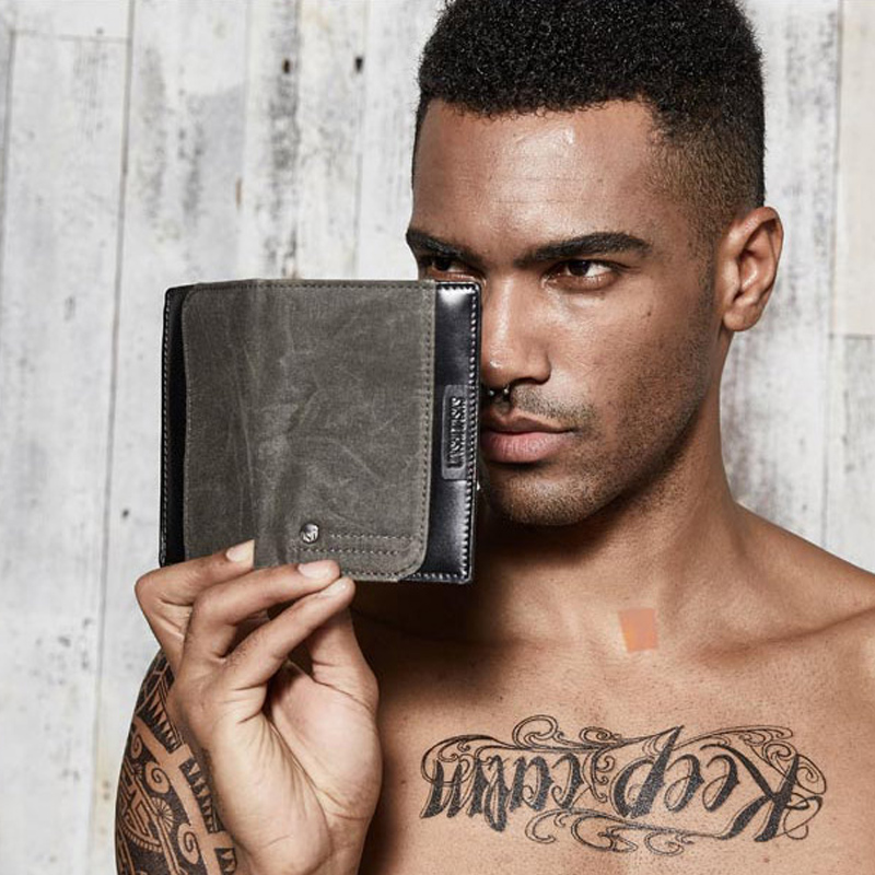 New Vertical Original Design Men's Wallet Short Youth Retro Canvas Wallet Korean Casual Wallet