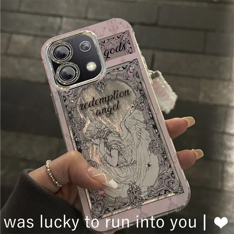Suitable for Redmi Note 13 Phone Case, Redmi Note 13 Pro+ Xiaomi New Feather Yarn 5g New Year Case, Not Anti-Drop, Pro 10 Redmi Male Noto Female Nont13 5g Retro Angel Case