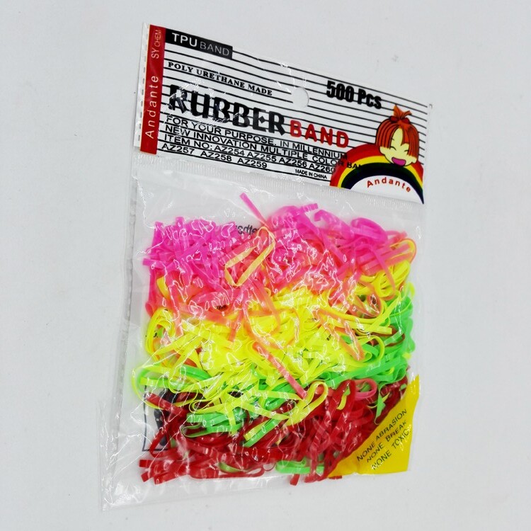 B005A Disposable rubber bands in color bags 12 yuan from two yuan store 1-2 yuan department store clearance free postage stall in Yiwu