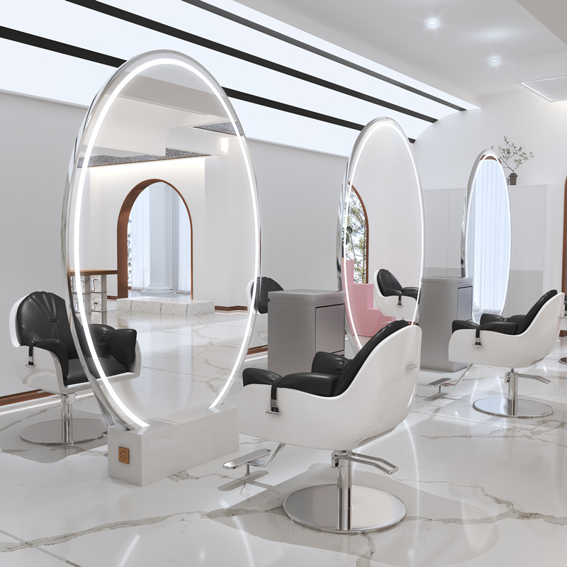 New barber mirror fashion minimal hair cut double-sided lamp tide hairdresser hairdresser special luxury mirror