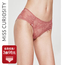 3 98 yuan curious Honey Lace transparent underwear women cotton crotch French low waist breifs ultra-thin summer