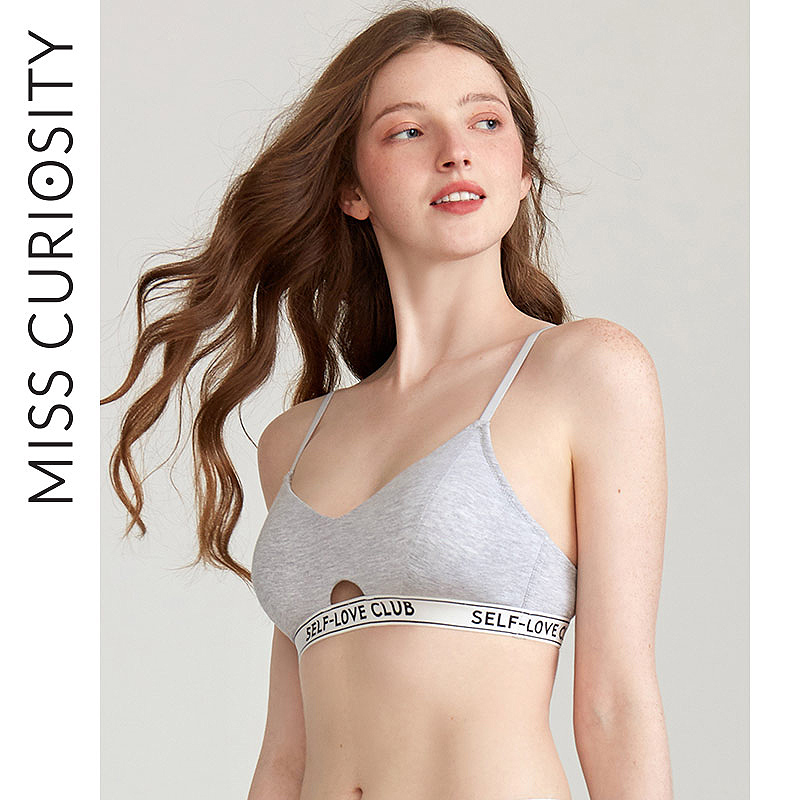 Curious Miss French Lingerie Girl Summer Thin Big Bra Show Small Bra Set Sports Bra Without Underwire