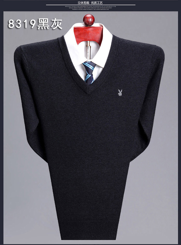 Chống mùa giải phóng mặt bằng trung niên người đàn ông cổ tròn áo len trung niên áo len cha cashmere áo len dày người đàn ông áo len áo len gile nam