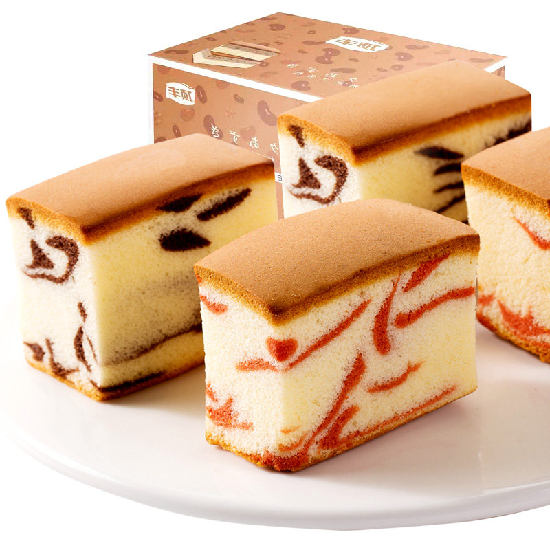 顶丰日式小理石蛋糕520g整箱红树莓巧克力早餐食品点心零食下午茶