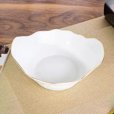 Shaped large bone china bowl creative personality fruit salad bowl single household vegetable bowl soup bowl Nordic hotel tableware