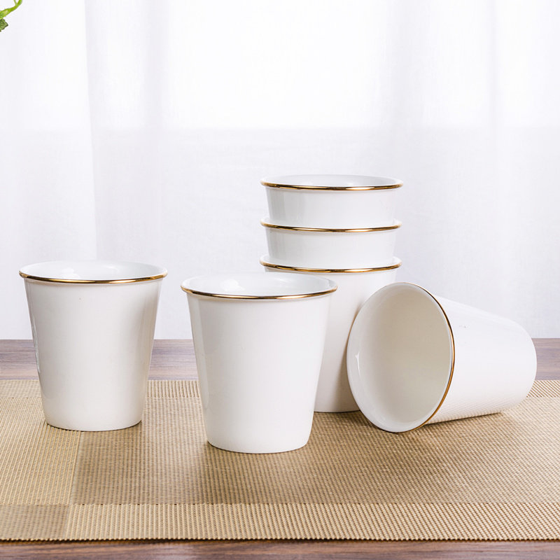 Glass 10 small glasses of bone porcelain glass mini water glass drink white glass ceramic household drink glass