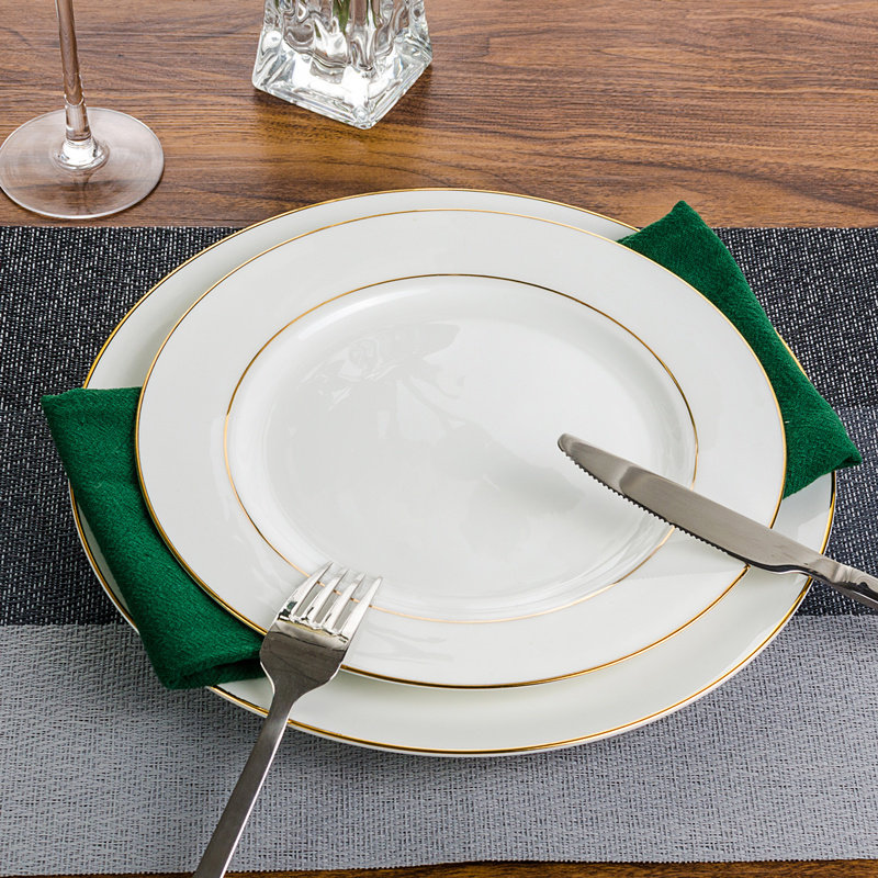 Phnom Penh Bone Porcelain Plate Flat Pan Hotel With Disc Steak Tray Bone Dish Cold Dish Pan Western Dining Tray Ceramic Shallow Dish Snack Dish