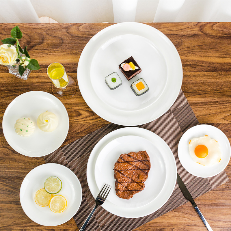 Child round Steak dinner plate plate ipads porcelain dish household ceramic flat plate ipads plate of fruit platter