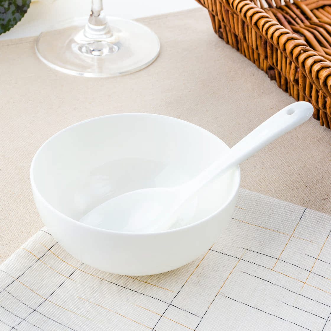 Pure white ipads China small spoon ladle tangshan ceramics ipads China creative long handle tablespoon spoon stirring spoons