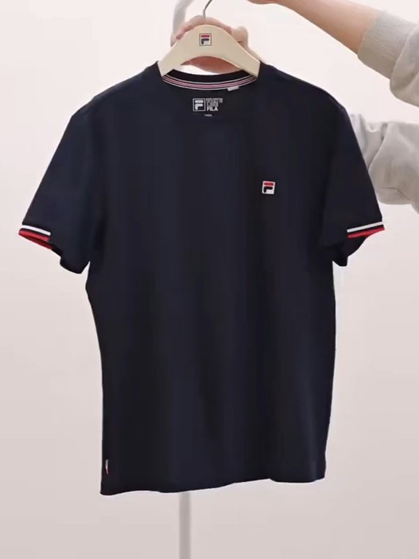 Fila Men's Knitted Short-Sleeved Shirt 2025 Summer New Fashion Casual Round Neck T-Shirt Fila Men's Knitted Short-Sleeved Shirt 2025 Summer New Fashion Casual Round Neck T-Shirt