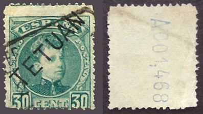 Tetouan 1908 Spanish postage stamp overlay 1 letter