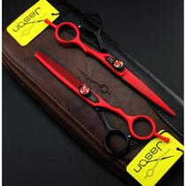 JASON HD-03 black and red hair scissors hair scissors flat scissors bangs scissors dental scissors thinning scissors