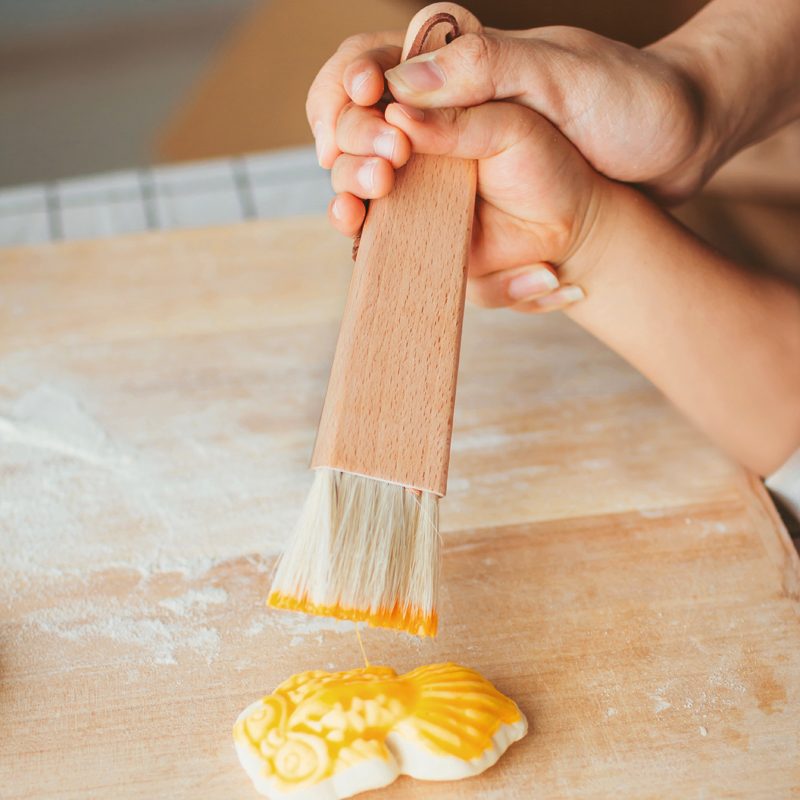 Brush Baking Egg Baking Little Brush Household Kitchen Beech Hanker Pig Hairy Food with Egg Yellow Paper Brush