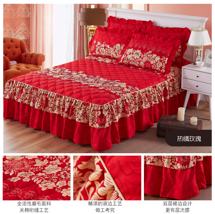 Bông giường váy dày giường bao gồm mảnh duy nhất cộng với bông giường nhóm giường đặt Simmons chống trượt bảo vệ bao gồm có thể được trang bị với ba hoặc bốn bộ
