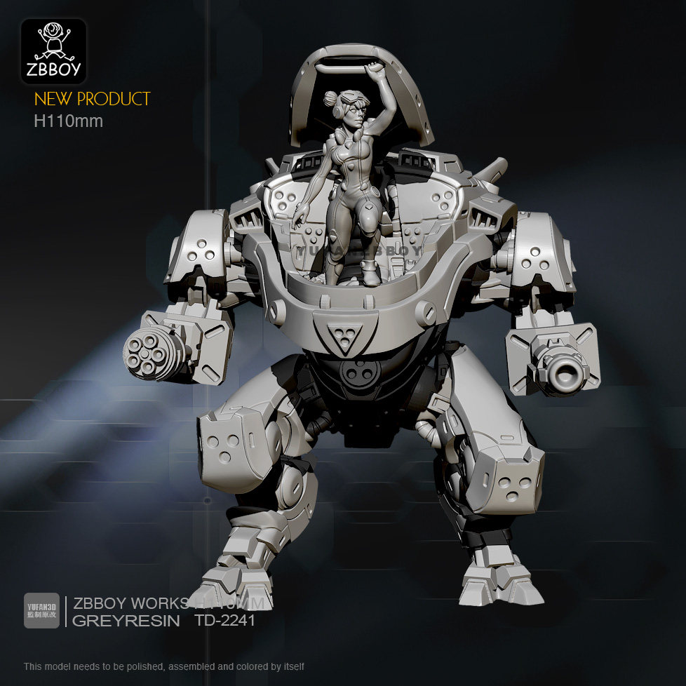 H110mm SciFi Female Machine Soldier Resin Model Kits Unpainted YUFAN