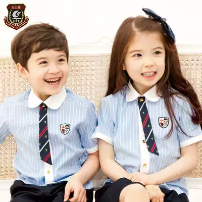 Kindergarten summer garden suit short sleeve cotton English style children's class clothes chorus uniforms primary school uniforms summer clothes