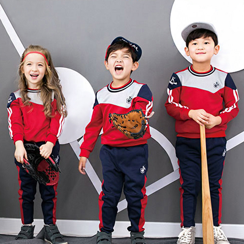 Kindergarten Garden Clothing Spring Autumn Shipments Action Clothes Children Banfu Baseball Uniform Korean Version All-cotton Elementary School Uniforms Suit
