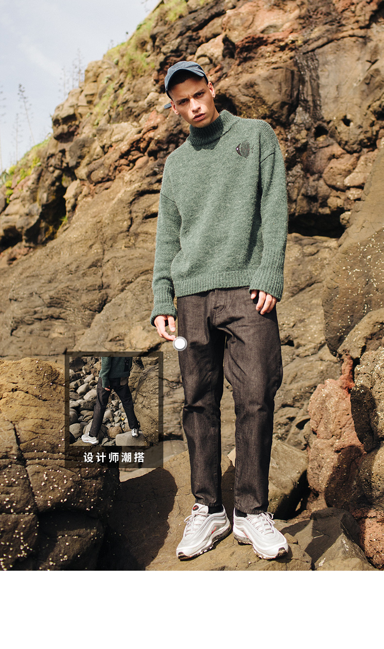 VIISHOW2018 áo len mới mùa thu nam dễ thương vá mèo trang trí áo len nam áo hoodie nam