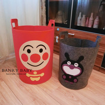 Anpanman dirty clothes basket Childrens toy storage bucket cute cartoon large household folding storage basket