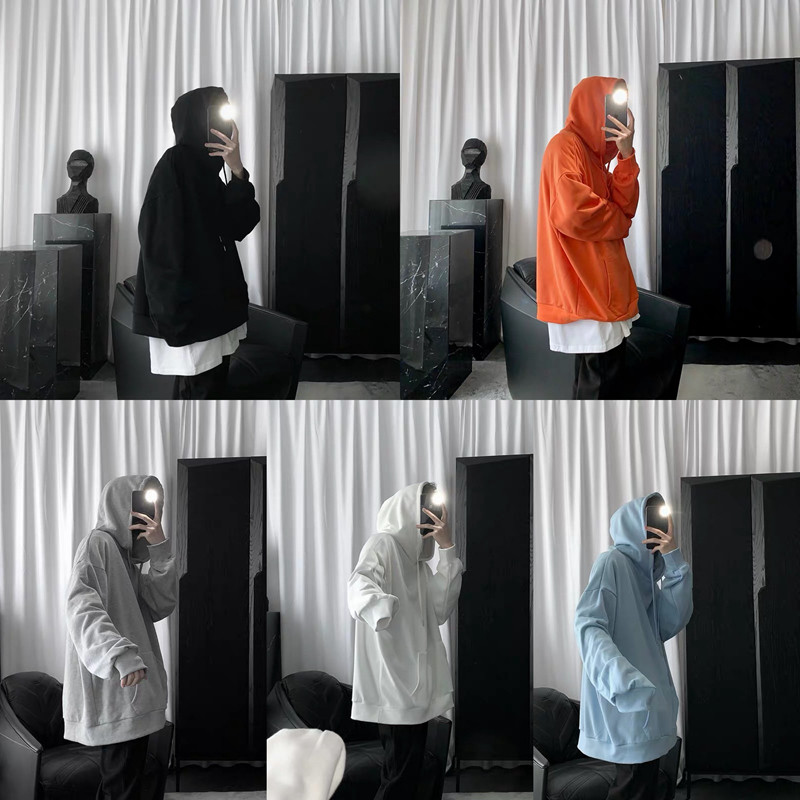 Mr. Short homemade five-color hooded loose sweatshirt male Korean version of the tide languid lazy wind lovers outfit coat