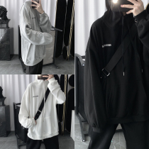 Mr. Sentence Homemade oversizet Pure Color Hooded Sweater Mens Loose Korean Fashion Autumn and Winter Joker Top