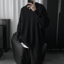 Mr. Short self-made autumn and winter Korean version of solid color temperament round neck gray sweater male