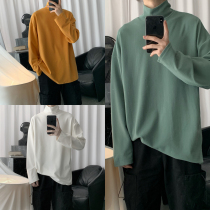 Mr. Homemade high neck base shirt men autumn and winter Korean long sleeve top loose solid color stand neck knitwear
