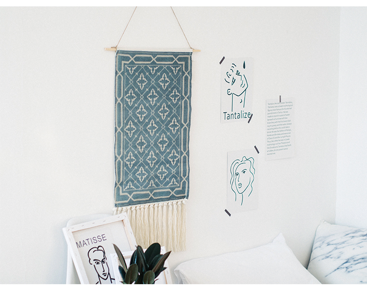 Tapestry dệt ins giường vải phòng ngủ Tapestry Morocco hộp mét chặn vải tua tấm thảm Bắc Âu - Tapestry tranh thảm treo tường