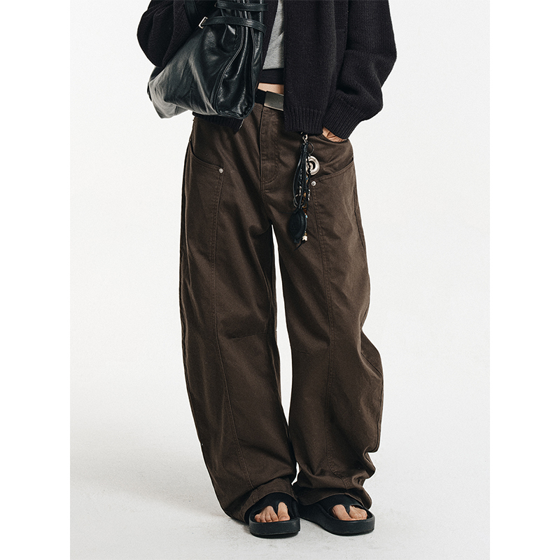 Limpidoculus Two-Tone Cocoon-Shaped Curved Knife Twill Cotton Studded Casual Pants Cargo Pants Limpidoculus Two-Tone Cocoon-Shaped Curved Knife Twill Cotton Studded Casual Pants Cargo Pants