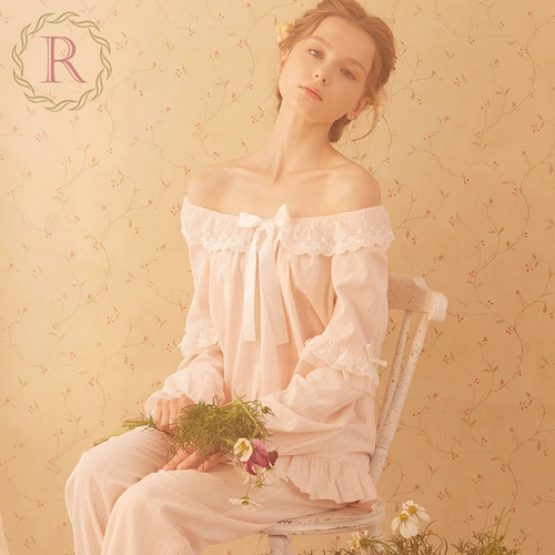 Осенняя пижама, сексуальный хлопковый лонгслив, ретро тонкий комплект