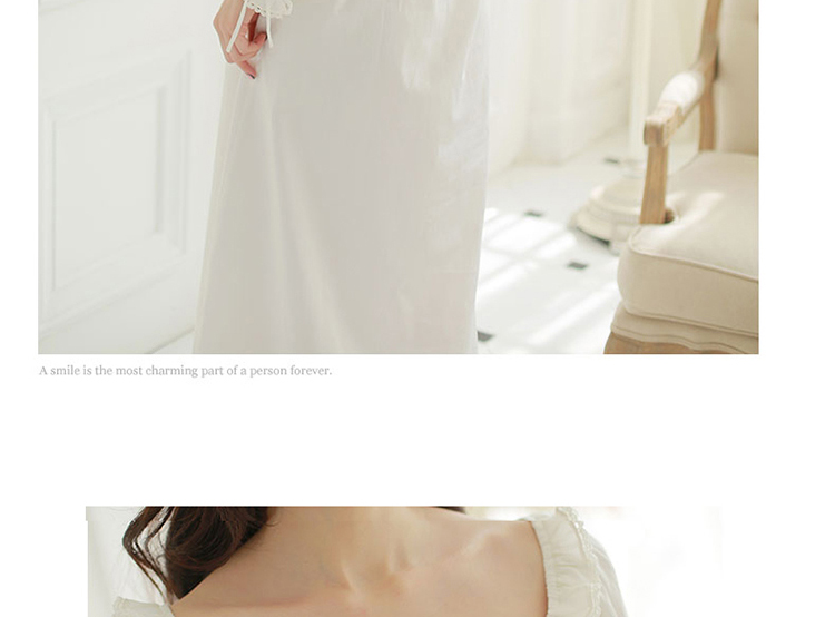 RoseTree [恬 媛] váy ngủ kiểu Pháp tinh khiết retro váy ngủ công chúa thoải mái cotton công chúa mùa thu váy ngủ thanh niên mùa hè Hàn Quốc