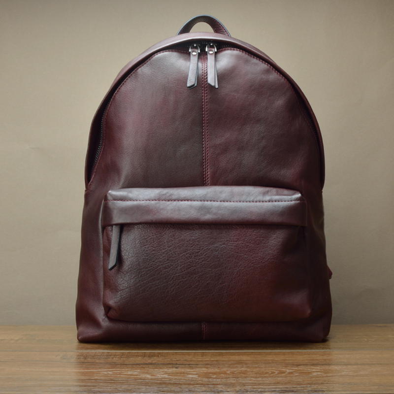 fima handmade leather backpack imported tanned calf skin shoulder pack of European and American fashion trendy classic computer bag