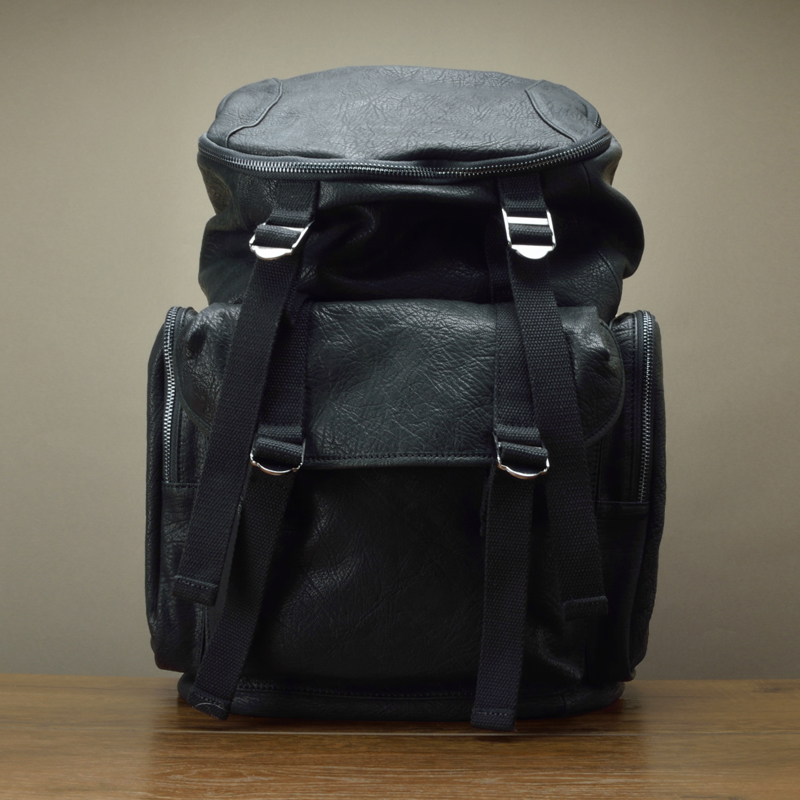 Fima imported elephant pattern cowhide backpack, street Japanese and Korean computer bag, outdoor travel leather large backpack