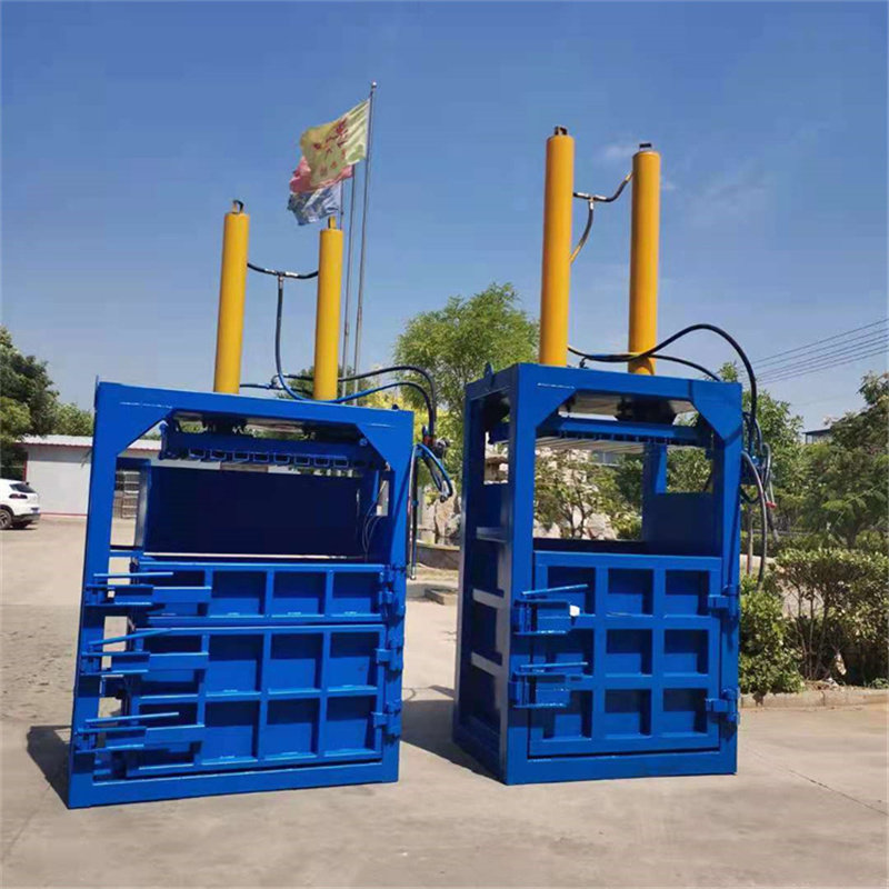 Vertical Waste Paper Packer Double Bar Pop Can Plastic Bottle Bag Paper Shell Wool Broken Cloth Hydraulic Semi-automatic Strapping Machine