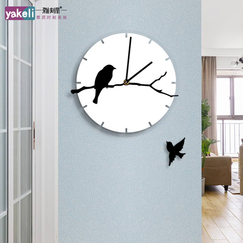 Acuri simple living room creative silent wall clock bird home fashion art clock IKEA style quartz clock