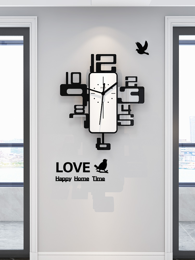 Nordic watch wall clock Living room personality creative fashion art clock Modern simple household silent quartz clock
