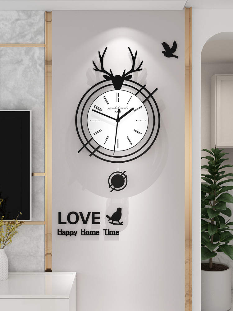 European style clock wall clock Living room modern simple clock Mute Creative decorative wall clock Bedroom household art hanging watch