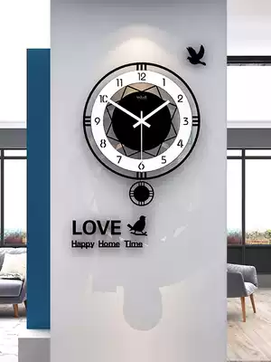 Wall clock living room creative trend European silent atmosphere Nordic clock modern simple fashion art quartz clock