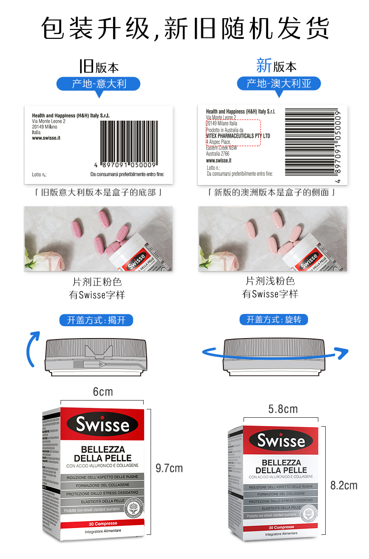 Swisse斯维诗水光片玻尿酸胶原蛋白抗糖片