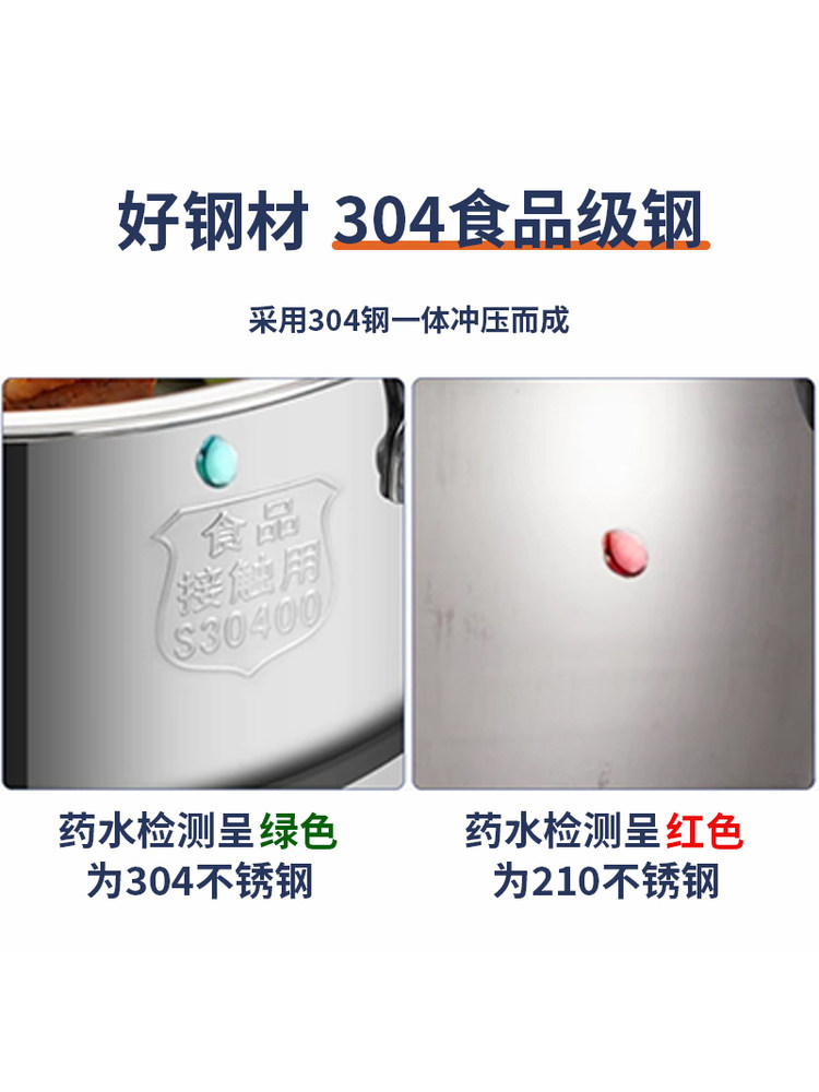 Bailuxin 304 Multifunctional Steaming, Cooking, Frying and Stir-Frying All-In-One Small Electric Cooker for 1-2 People, Student Dormitory Electric Cooker, Electric Hot Pot