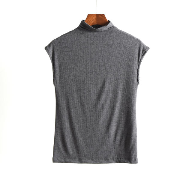 ພາກຮຽນ spring ແລະ summer modal half turtleneck seamless vest ຂະຫນາດໃຫຍ່ຂອງແມ່ຍິງແບບເກົາຫຼີ versatility t-shirt bottoming ເສື້ອ slim sleeveless ເທິງ