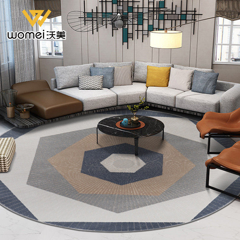 Round Carpet Living Room Tea Table Blanket Brief Modern Geometry Nordic Cloakroom Ground Mat Sofa Bed Side Bedroom Rug