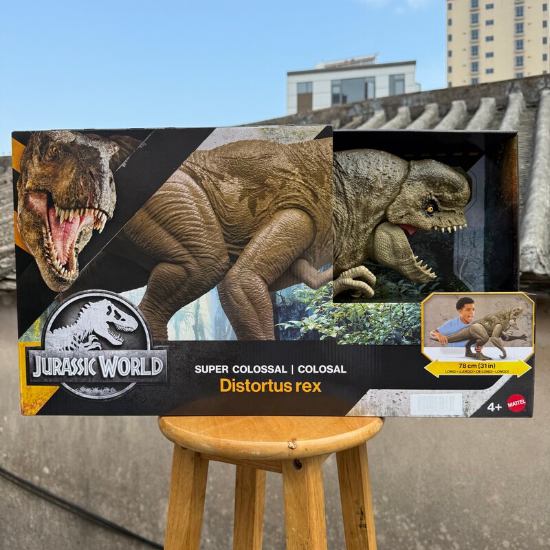 Mattel Jurassic World 4 Resurrection Movie Giant Distorted Tyrannosaurus Rex Model Can Swallow Dinosaurs Toy Jkg95