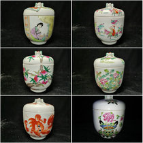 Jingdezhen factory goods porcelain hand-painted pastel Spider Lid cans tea cans decoration collection ornaments with lid porcelain cans