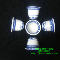Jingdezhen factory goods porcelain bright porcelain factory blue and white Linglong pomegranate make 3 small glasses
